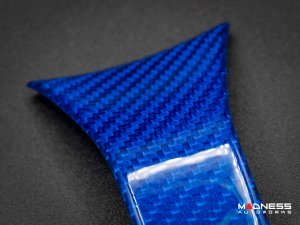 Alfa Romeo Giulia Steering Wheel Trim - Carbon Fiber - Lower Decal Trim - QV Model - 2020+ models - Blue Candy